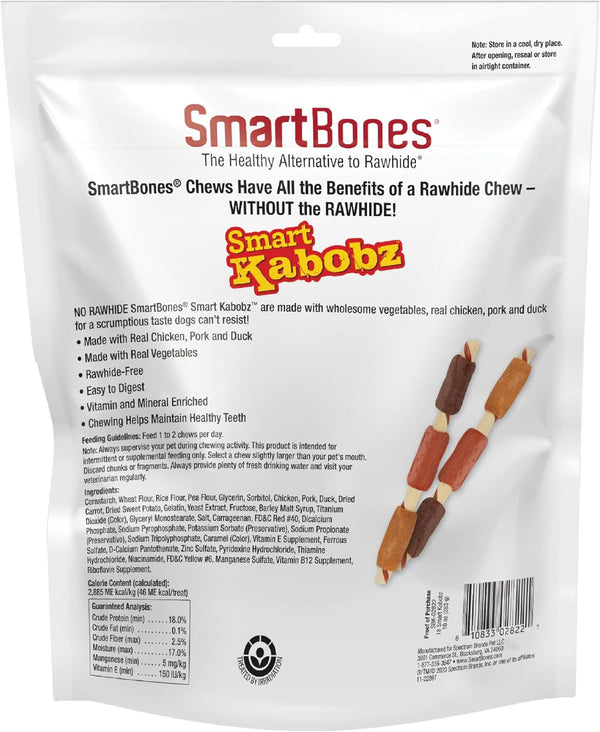 Smartbones Kabobz Rawhide-Free Dog Treat, Chicken, Pork, Duck, 18 Count | Highly Digestible, Vitamin & Mineral Enriched, Supports Dental Health, for Adult Dogs2