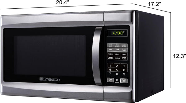 MW1338SB Countertop Microwave Oven, 6 Pre-Programmed Settings, Removable Glass Turntable, Child Safety Lock, 1.3 Cu Ft, 1000W, Stainless Steel3