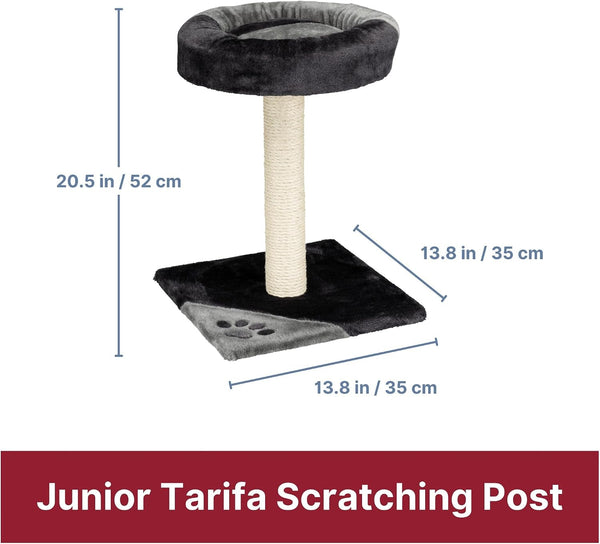 Trixie Tarifa Cat Scratching Post 20.5 Inch - Cat Scratcher with Soft Fabric Covering Base and Durable Sisal Rope - with Padded Platform - in Gray/Black4