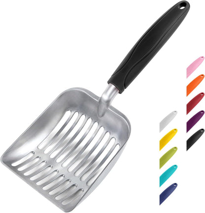 Wepet Cat Litter Scoop, Aluminum Alloy Sifter, Kitty Metal Scooper, Deep Shovel, Long Handle, Poop Sifting, Kitten Pooper Lifter, Durable, Heavy Duty, for Litter Box6
