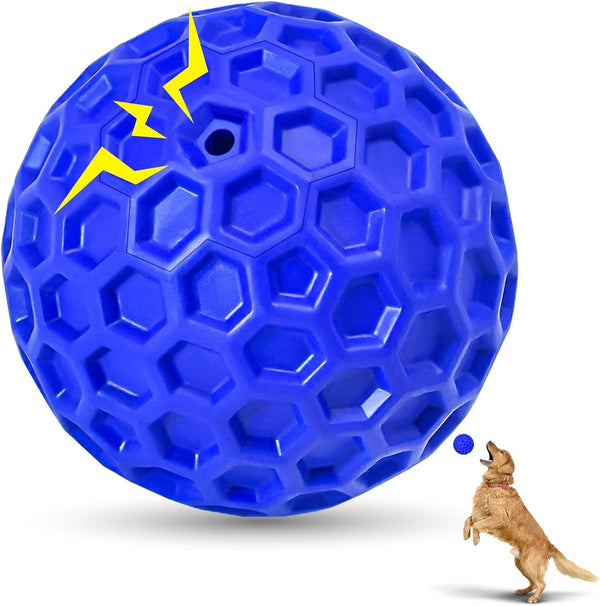 2 Pack Indestructible Squeaky Dog Balls for Aggressive Chewers, Interactive Dog Toys for Teething, Relieving Anxiety. Chew Toy for Large, Medium Breeds, Outdoor Rubber Balls.16