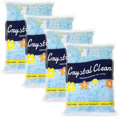 Crystal Clean Premium Fresh Scent Crystal Cat Litter with Odor Control (5X Faster), Best Lightweight, Non Clumping Kitty Litter to Absorb Urine, Dries Solid Waste (2X4.3 Lb Bags)9