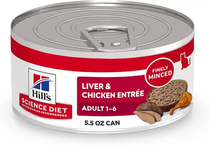 Hill'S Science Diet Adult 1-6 Wet Cat Food Variety Pack | #1 Veterinarian Recommended, Savory Entrée Turkey & Liver, Chicken, and Turkey, 5.5 Oz. Cans, 12-Pack19