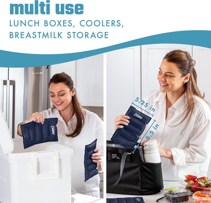 Cool Coolers by  XL Soft Ice Packs for Coolers & Lunch Bags, 2Pk | Long-Lasting, Large Reusable Freezer Packs, Bpa-Free, Flexible Lunch Box Ice Packs for Work, School, Breastmilk, & Beach5
