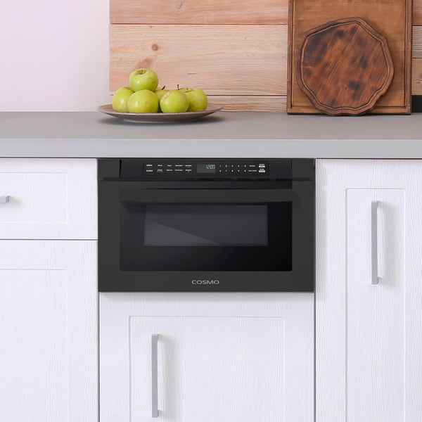 24 In. Haven Collection 1.2 Cu. Ft. Built-In Microwave Drawer, Matte Black |  COS-12MWDBK Touch Controls, 11 Power Levels, 1000W, Child Lock Function, Defrost Functions, Automatic Presets2