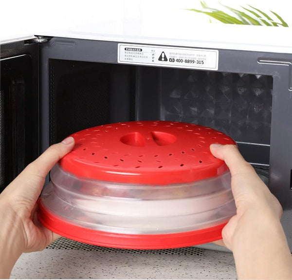 Collapsible Microwave Splatter Cover, 10.5 Inch, Dishwasher-Safe, Microwave Plate Cover with Steam Vent(Black)6