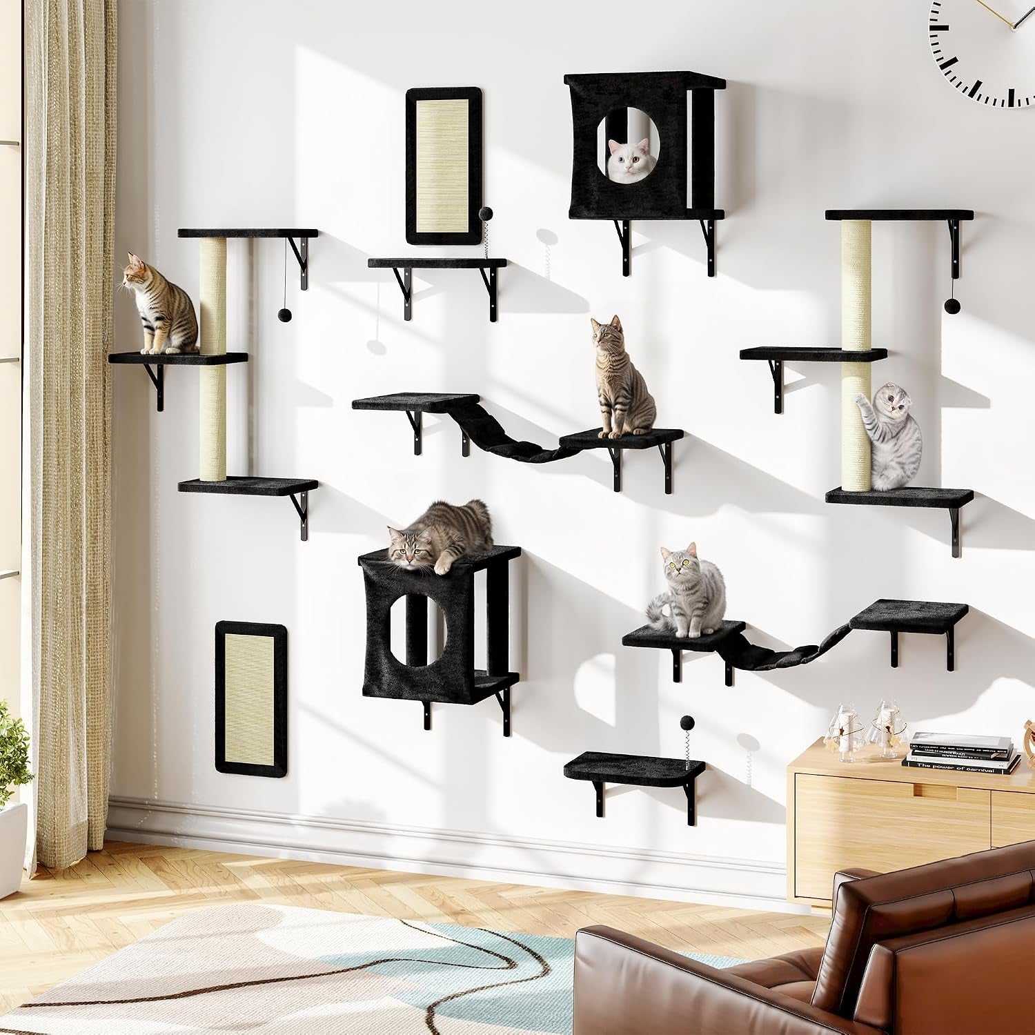 nunu-lab-wall-mounted-cat-furniture-set-6-pcs-climber-set-with-house-bridge-steps-scratcher-board-diy-walls-playground-indoor-cat-shelves-gray