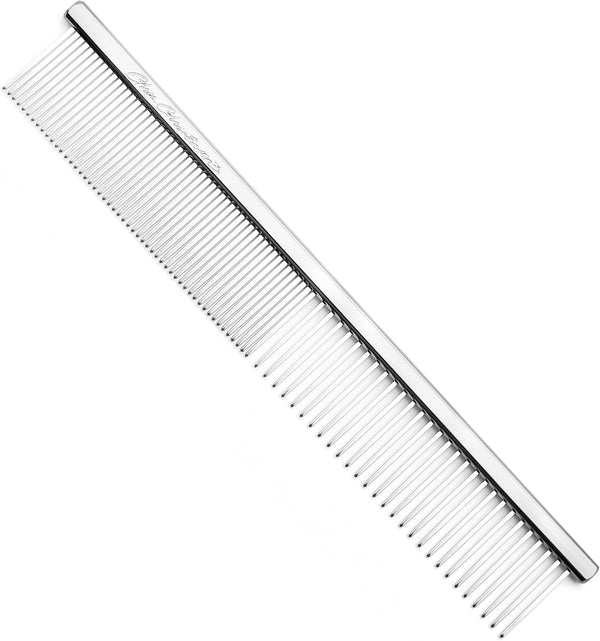Chris Christensen 000 7.5 In. Greyhound Style Fine/Coarse Colored Butter Comb, Groom like a Professional, Rounded Corners Prevent Friction and Breakage, Solid Brass with Steel Teeth, Chrome Finish15