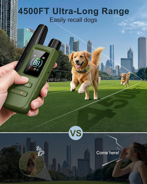 Dog Shock Collar - 4500FT Dog Training Collar with Remote, IPX8 Waterproof Electric Dog Collar with 4 Training Modes, Security Lock, Rechargeable Ecollar for 10-120Lbs Small Medium Large Dogs3