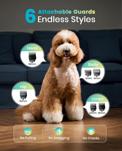 Oneisall PC18 Dog Clippers for Grooming for Thick Coat | 6800 RPM High-Speed, Detachable Stainless Steel Blades,4 Hours of Battery Life, Dog Shaver for Thick/Matted/Knotted/Hair6