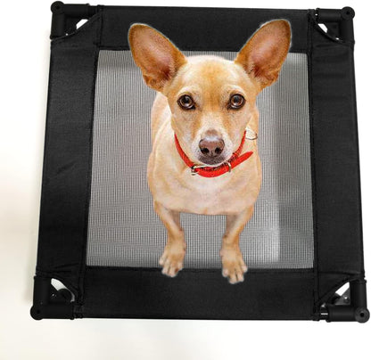 Pozico Elevated Pet Bed with Breathable Mesh for Small Cat and Dog, Raised Cooling Pet Cot for Puppy and Kitty, 18.9X18.9 Inch (Black Bed)3