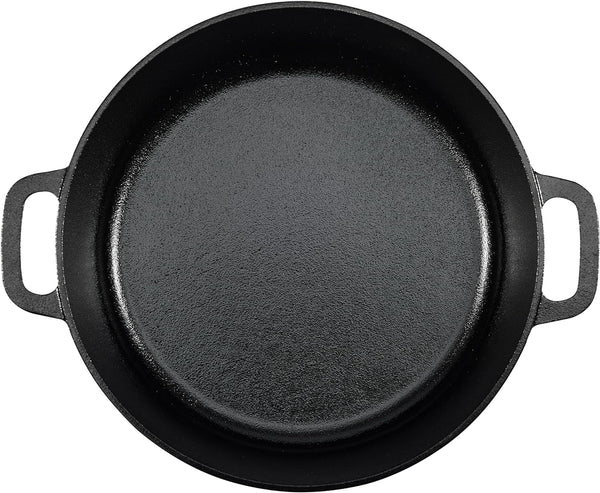 Pre-Seasoned Cast Iron Dutch Oven Pot with Lid and Dual Handles, Oven Safe, Heavy-Duty, 7-Quart, Round, Black3