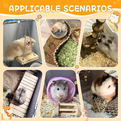 40 PCS Hamster Toys Set, Guinea Pig Toys Enrichment Hamster Tubes and Tunnels, Rat Enrichment Toy with Bridge, Seesaw, Swing, Ball for Gerbils, Chinchillas, Dwarf and Syrian Mouse7