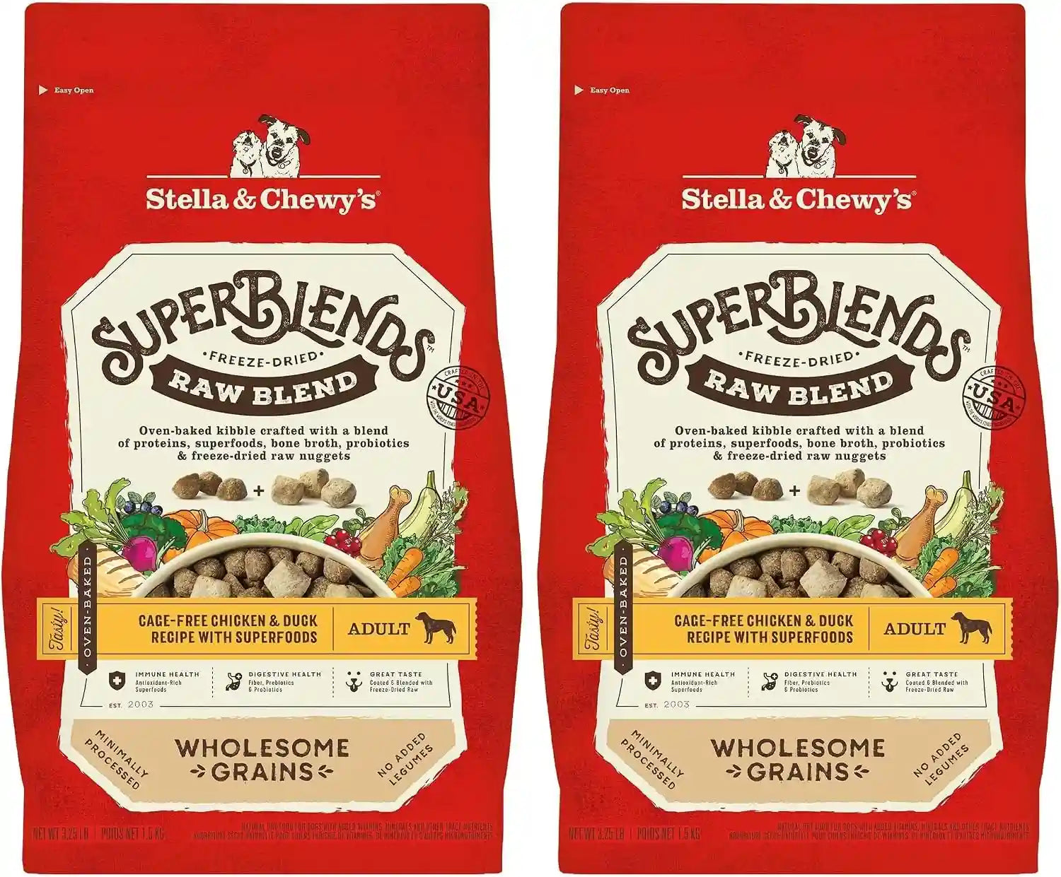stella-chewys-superblends-raw-blend-wholesome-grains-grass-fed-beef-beef-liver-lamb-recipe-with-superfoods-3-25-lb-bag