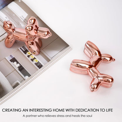 Cute Ceramics Pink Balloon Dog Statue Crafts Living Room Desktop Decorations,Handmade Modern Small Ceramic Animal Statue Ornament Home Decor Accents (Pink Balloon Dog)7