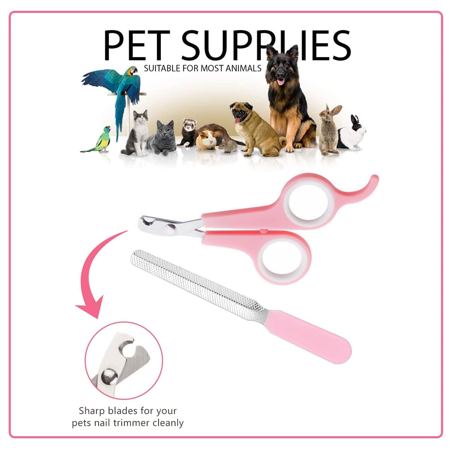 small-animal-pet-grooming-kit-with-pet-shedding-slicker-brush-bath-massage-glove-pet-grooming-comb-nail-clipper-trimmer-for-rabbit-puppy-kitten-guinea-pig-hamster-ferret-pink