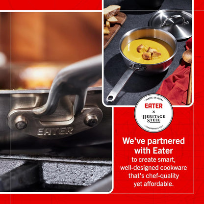 Eater Series 5 Piece Essentials Set | Made in USA | 5 Ply Fully Clad Stainless Steel Cookware Set | Stay Cool Handle | Induction Ready & Non-Toxic2