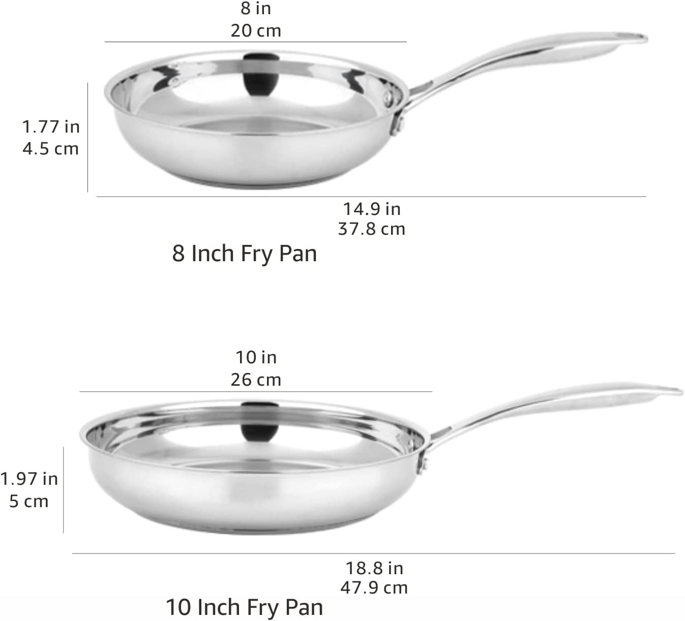 stainless-steel-frying-pan-set-induction-compatible-skillet-oven-safe-heat-distributes-evenly-8-inch-10-inch-2-piece