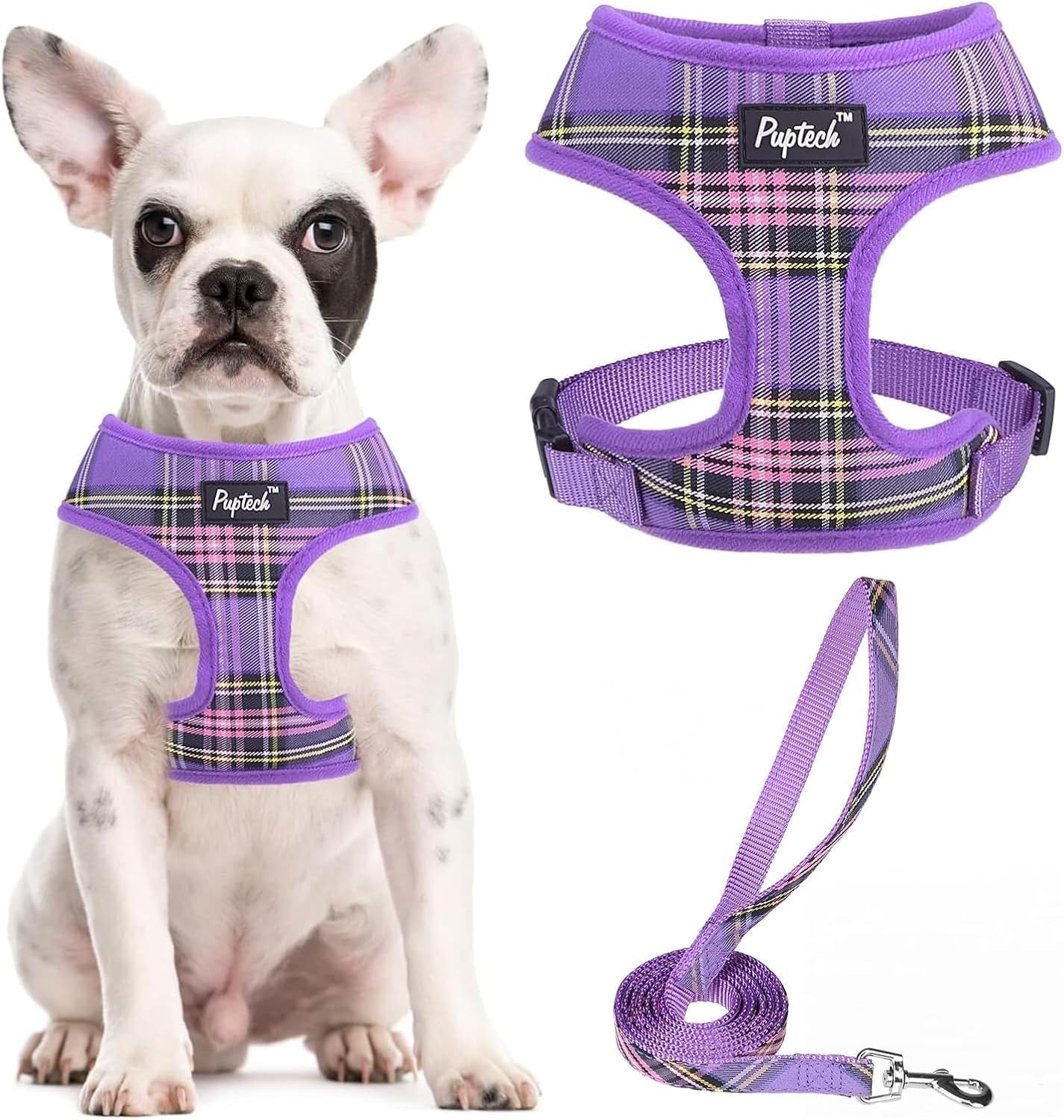 pupteck-soft-mesh-dog-harness-small-sized-and-leash-set-pet-puppy-cat-comfort-padded-vest-no-pull-harnesses-beige-s