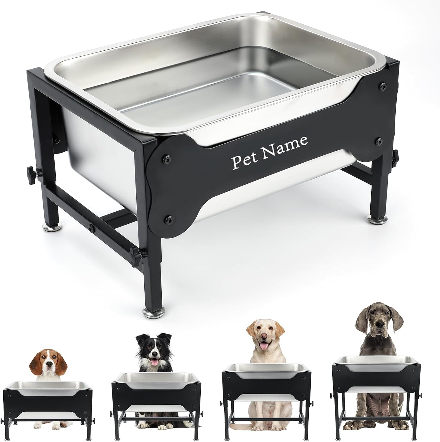 3-gallon-elevated-dog-water-bowl-raised-stand-for-large-dogs-4-adjustable-heights-9-65-15-16-in-stand-3-gallon-bowl-14-x-10-6-x-5-9-in-size-indoor-outdoor-use-easy-to-clean