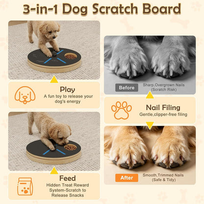 Adjustable Resistance Dog Nail Scratcher Board - with Treat Box | Non-Slip Detachable Paw Grinding Board, Stress-Free Interactive Grooming Toy for Small Medium Large Dogs5
