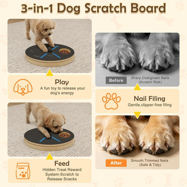 Adjustable Resistance Dog Nail Scratcher Board - with Treat Box | Non-Slip Detachable Paw Grinding Board, Stress-Free Interactive Grooming Toy for Small Medium Large Dogs5
