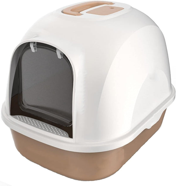 Dog Potty Training Toilet ﻿ Fully Enclosed Hooded ​Litter Pan with Front Entry Odor Close Door Cat Litter Box Scoop Supplie(A)7