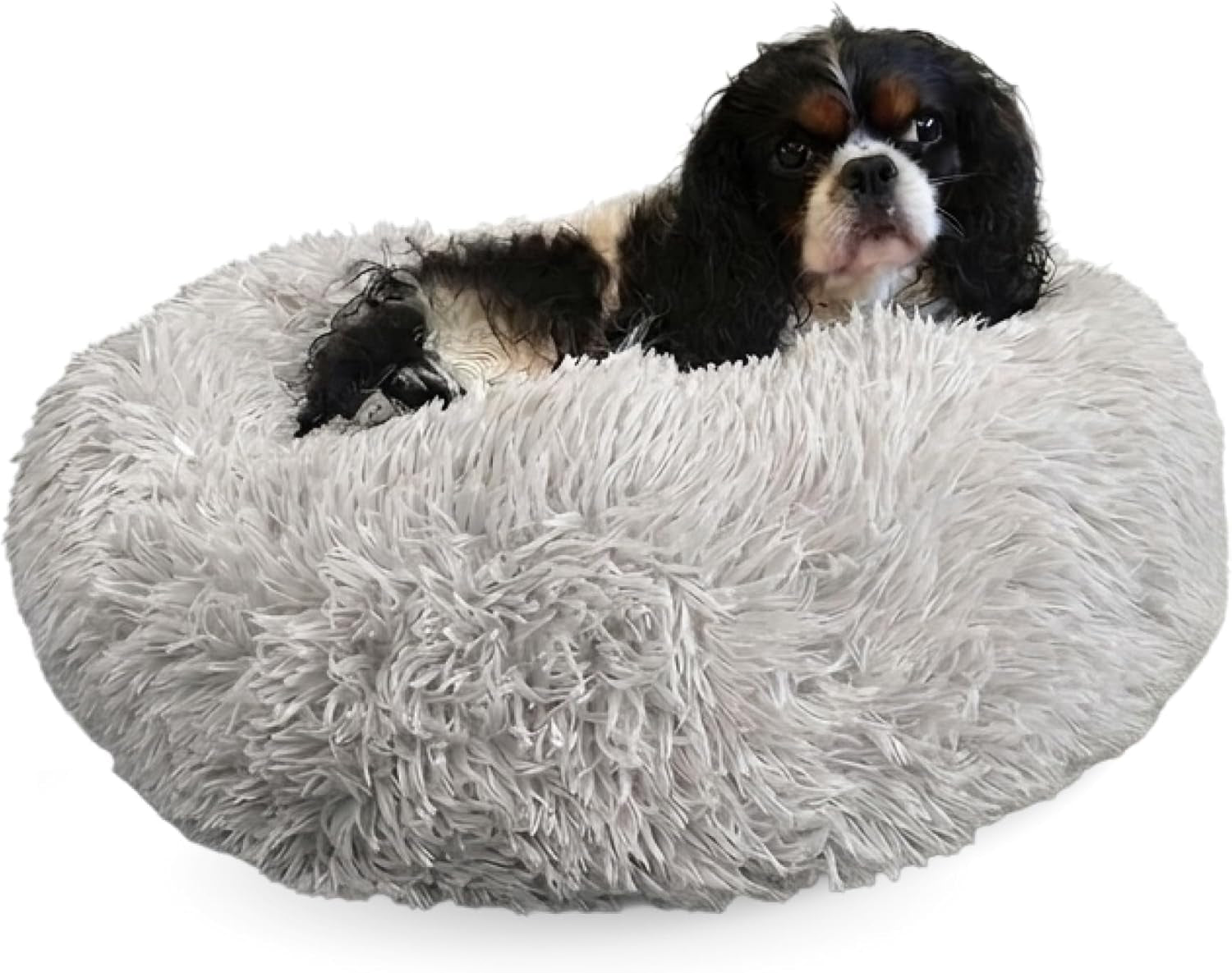active-pets-premium-medium-donut-dog-bed-fits-up-to-45-lbs-machine-washable-cushion-plush-long-pile-faux-fur-fabric-portable-beige-pet-bed-furniture-for-puppies-adult-canines-cats