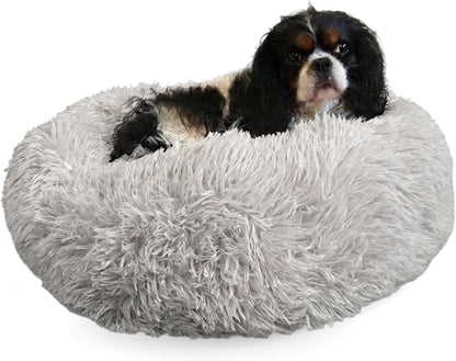 Active Pets Premium Medium Donut Dog Bed, Fits up to 45 Lbs, Machine Washable Cushion, Plush Long Pile Faux Fur Fabric, Portable Beige Pet Bed Furniture for Puppies Adult Canines & Cats16