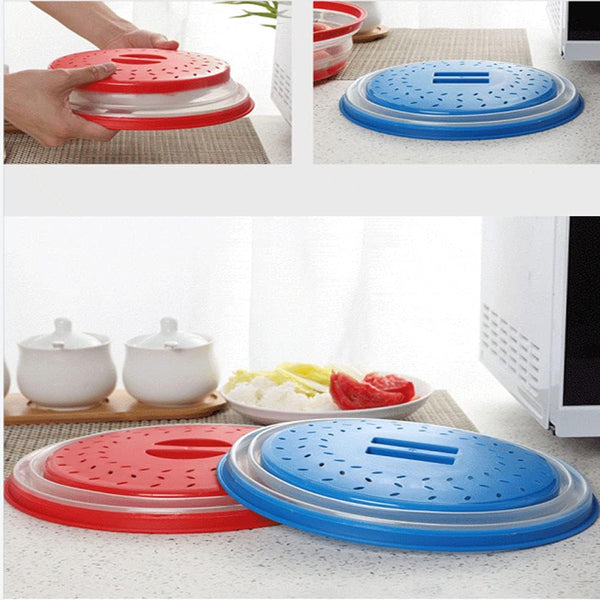 Collapsible Microwave Splatter Cover, 10.5 Inch, Dishwasher-Safe, Microwave Plate Cover with Steam Vent(Black)4