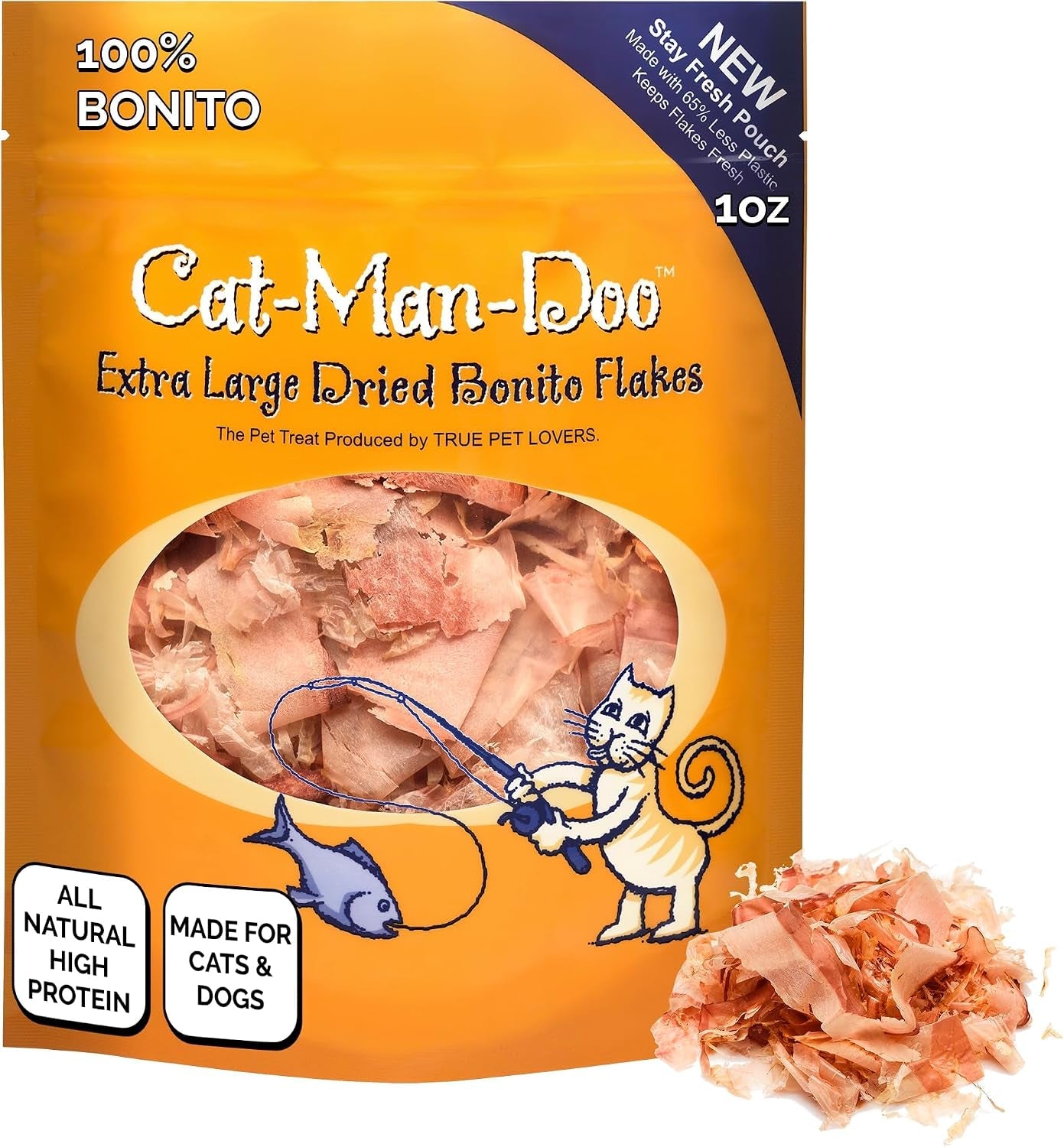 cat-man-doo-bonito-fish-flakes-1-oz-bag-healthy-single-ingredient-high-taurine-high-protein-cat-treat-dog-treat-food-topper-premium-quality-wild-caught-bonito