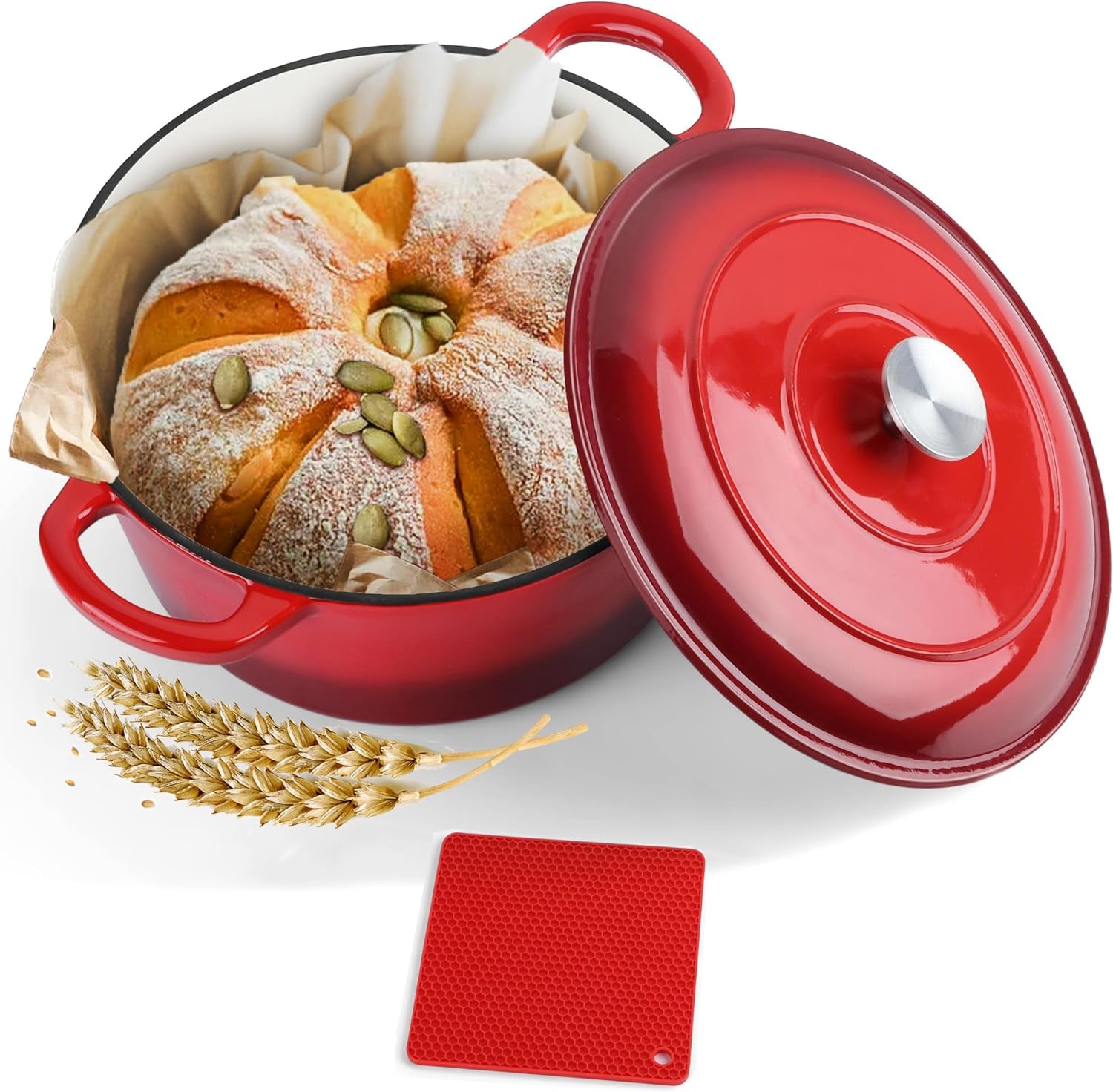 6qt-enameled-cast-iron-dutch-oven-silicone-trivet-mat-round-dutch-oven-pot-with-lid-dual-handles-for-bread-baking-stewing-roasting-safe-for-various-stovetops-nonstick-easy-cleanup-red