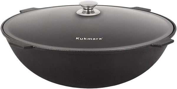 Cast Iron Asian Cauldron with Lid 12.7 Qt (12 L) Camp Fire Cooking Pot, Cast Iron Kazan for Making Pilaf, Dutch Oven Pot, Outdoor Camping Cookware, Induction Safe, Black1