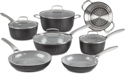 , 11-Pc Color Impressions Ceramic Nonstick Set, 58S-11BK1
