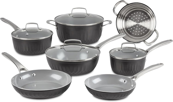, 11-Pc Color Impressions Ceramic Nonstick Set, 58S-11BK1
