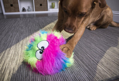 Godog Furballz Squeaky Plush Ball Dog Toy, Chew Guard Technology - Rainbow, Large8
