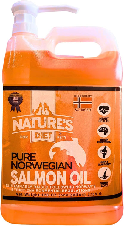 Nature'S Diet Pet 32 Oz Norwegian Salmon Oil Dogs & Cats - Natural Support for Joint Function Immune Heart Health Appetite Skin & Coat Omega 3 6 9 Liquid Food Topper EPA DHA Fatty Acids8
