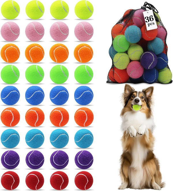 Magicorange Tennis Balls for Dogs,Colorful Easy Catching Dog Balls,4 Pack | Bright Yellow/Pink/Orange/Blue Dog Playing Balls, Easy to Spot and Fetch, with Mesh Bag for Training and Outdoor Fun10