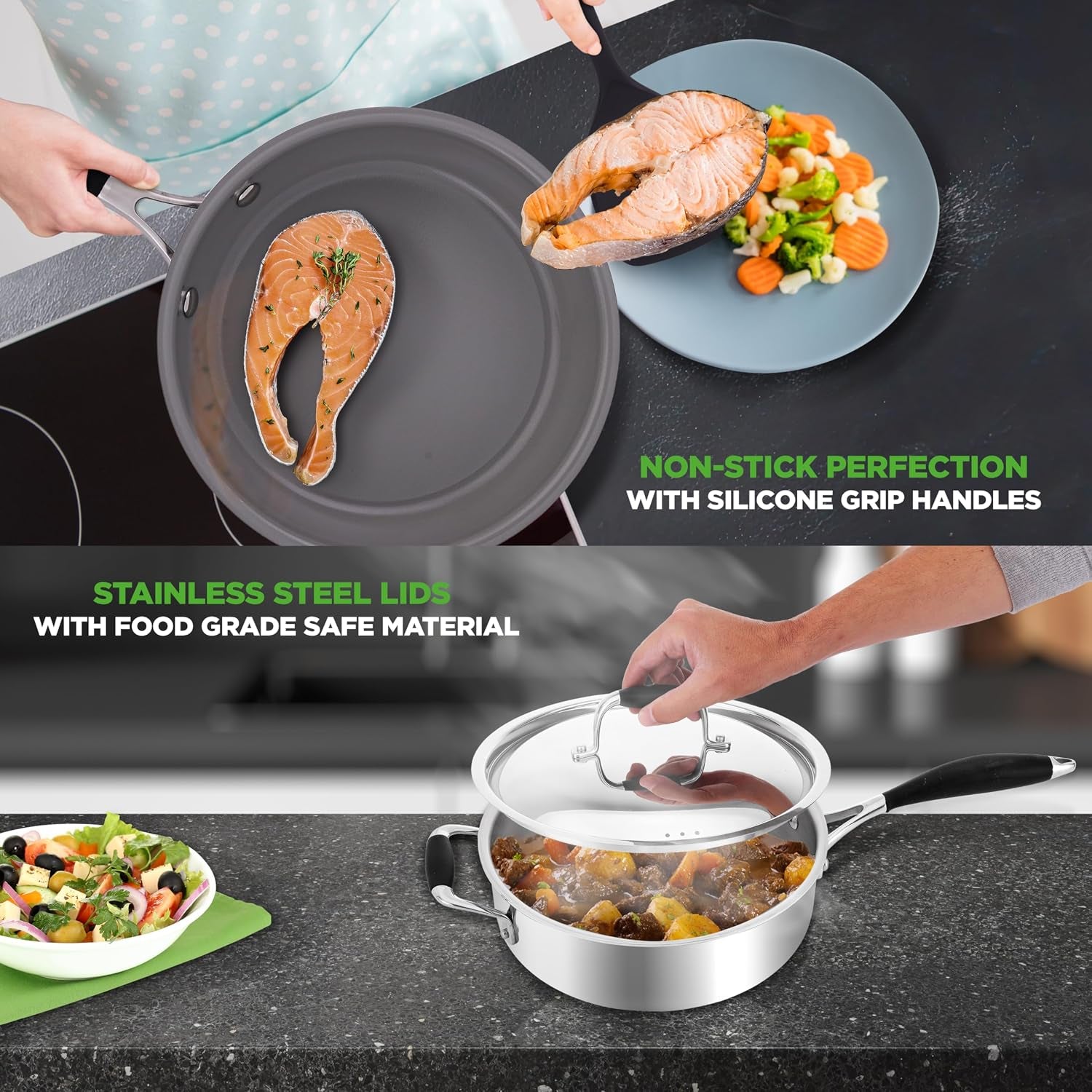 12-piece-stainless-steel-kitchenware-pots-pans-set-clad-kitchen-cookware-w-silicone-grip-handles-fry-pan-interior-coated-w-prestige-ceramic-non-stick-coating-stylish-kitchen-cookware