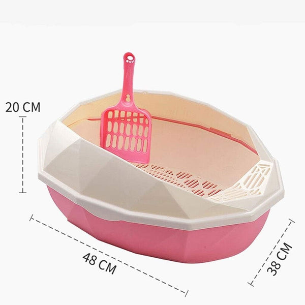 Dog Potty Training Toilet ﻿ Semi-Enclosed Litter Box Large with Pedal Single-Layer Double-Layer Cat Toilet Pet Supplies Space Fashion Pot(Pink)2