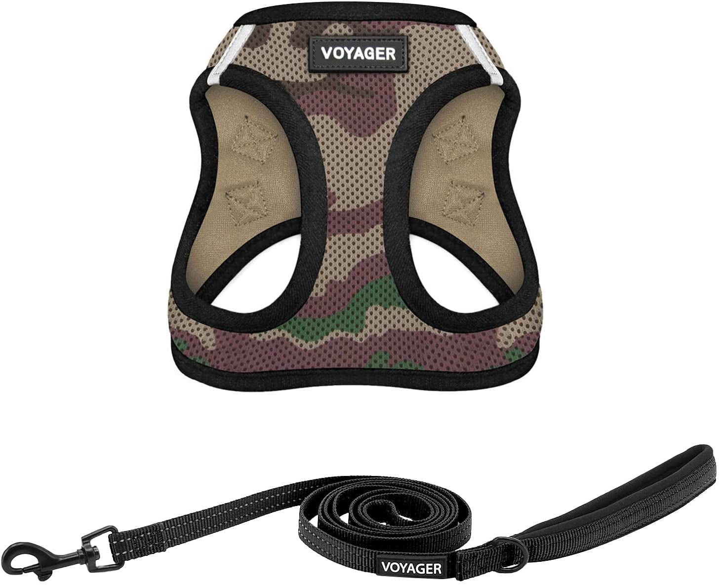 best-pet-supplies-voyager-step-in-air-all-weather-mesh-harness-and-reflective-dog-5ft-leash-combo-with-neoprene-handle-for-small-medium-and-large-breed-puppies-baby-blue-small