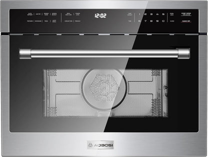 24 Inch Built-In Microwave Convection Oven,1.6Cu.Ft Air Fryer Combo | 1000W,Sensor Cooking & Auto Menu,11-Level Power More than 12 Cooking Modes, Drop down Door, Stainless Steel8