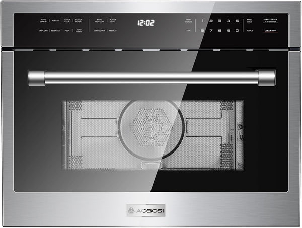 24 Inch Built-In Microwave Convection Oven,1.6Cu.Ft Air Fryer Combo | 1000W,Sensor Cooking & Auto Menu,11-Level Power More than 12 Cooking Modes, Drop down Door, Stainless Steel8