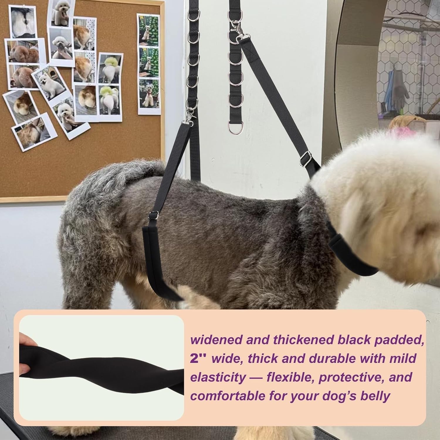 dog-grooming-belly-strap-3pcs-grooming-restraint-set-adjustable-belly-band-loops-strap-with-padded-support-loop-extension-straps-pet-grooming-harness-kit-for-dogs-voilet
