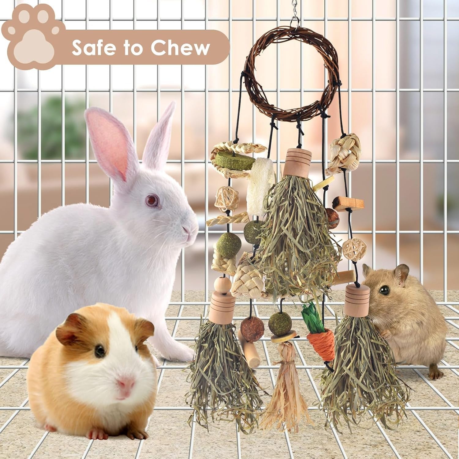 bissap-rabbit-chew-toy-snack-for-small-pet-bunny-cage-hanging-chewing-natural-teeth-grinding-toy-treat-for-guinea-pig-chinchilla-hamster-rat-timothy-hay-vine