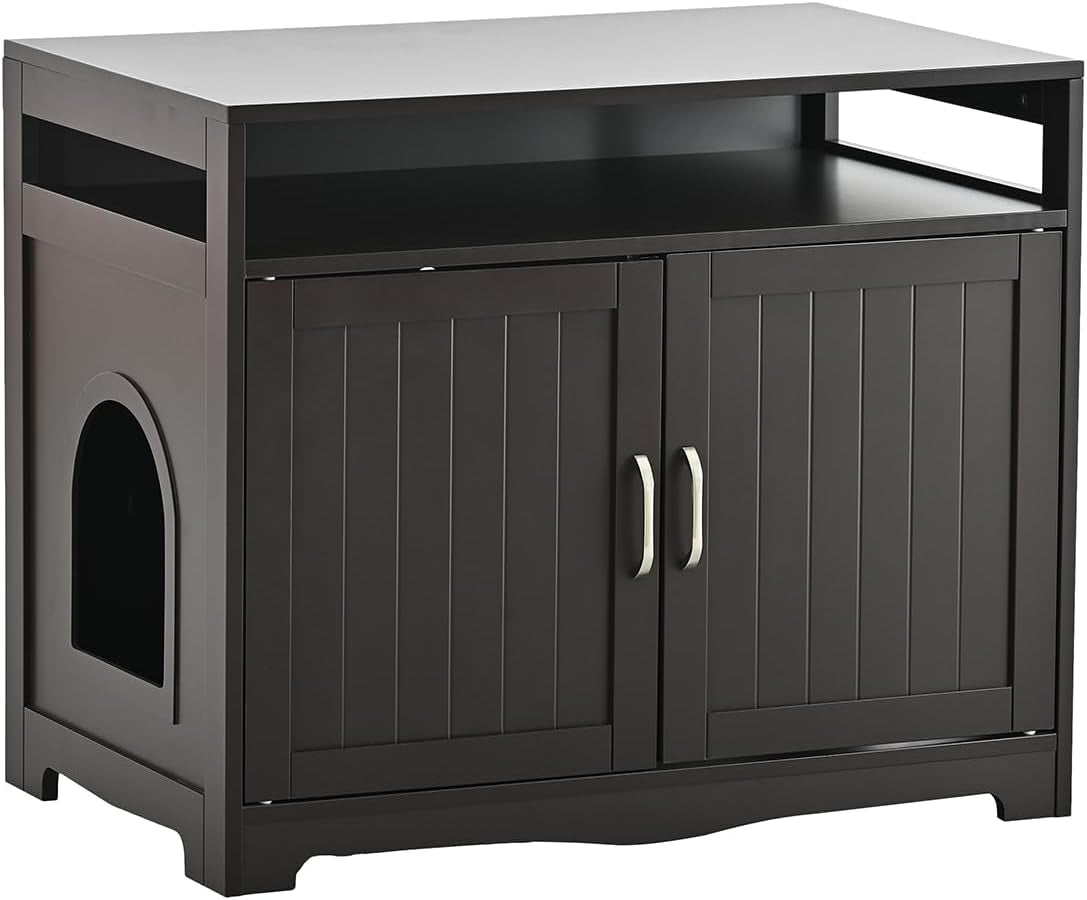 31-5-l-walnut-cat-litter-box-enclosure-with-hidden-plug-2-doors-indoor-large-cat-washroom-storage-bench-side-table