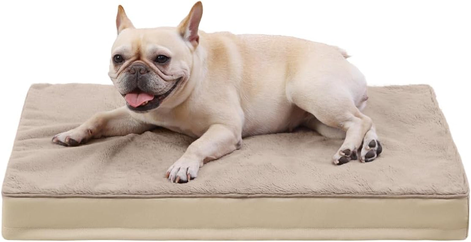 ksiia-orthopedic-dog-bed-for-large-dogs-with-waterproof-lining-grey-35x22-deluxe-soft-plush-dog-crate-bed-washable-pet-mat-with-removable-cover-egg-crate-foam-for-large-dogs-sleeping-relaxing