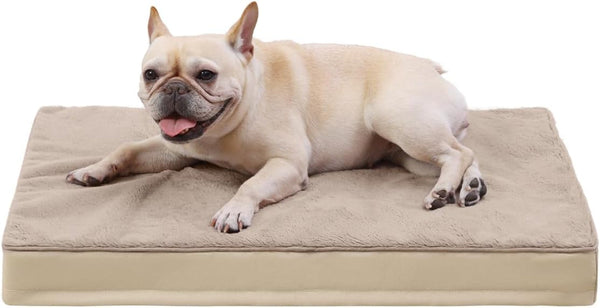 KSIIA Orthopedic Dog Bed for Large Dogs with Waterproof Lining, Grey, 35X22 | Deluxe Soft Plush Dog Crate Bed, Washable Pet Mat with Removable Cover & Egg Crate Foam for Large Dogs Sleeping & Relaxing23