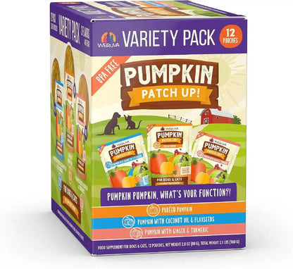 Weruva Pumpkin Patch Up!, Pumpkin Puree Pet Food Supplement for Dogs & Cats, 2.80Oz Pouch (Pack of 12)12