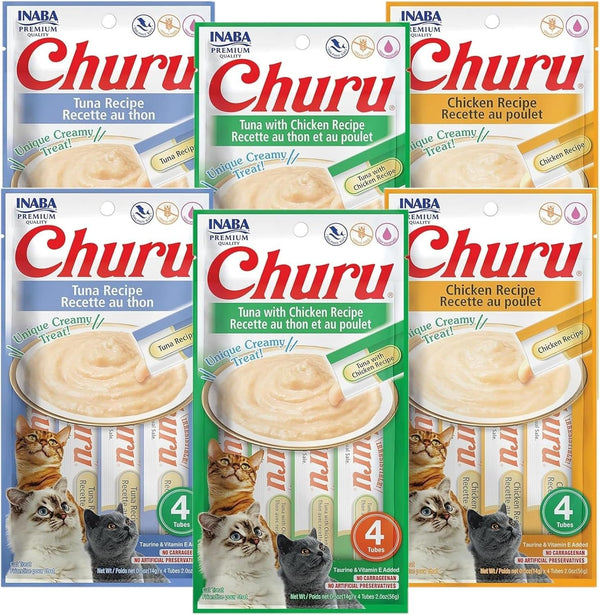 INABA Churu Lickable Purée Natural Cat Treats (Tuna and Chicken Variety Pack, 36 Tubes)11